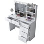 Hanah Home Mesa de Maquillaje Blanca con 10 Focos